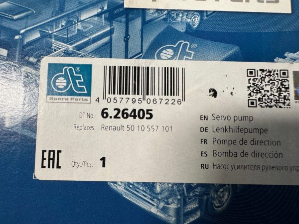POMPE DE DIRECTION RENAULT KERAX    5010557101         6.26405